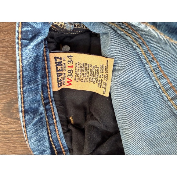 SEVEN7 Jeans Co Men Premium Denim Straight Fit Jeans W38 L34 Light Wash 38x34 - Picture 4 of 5